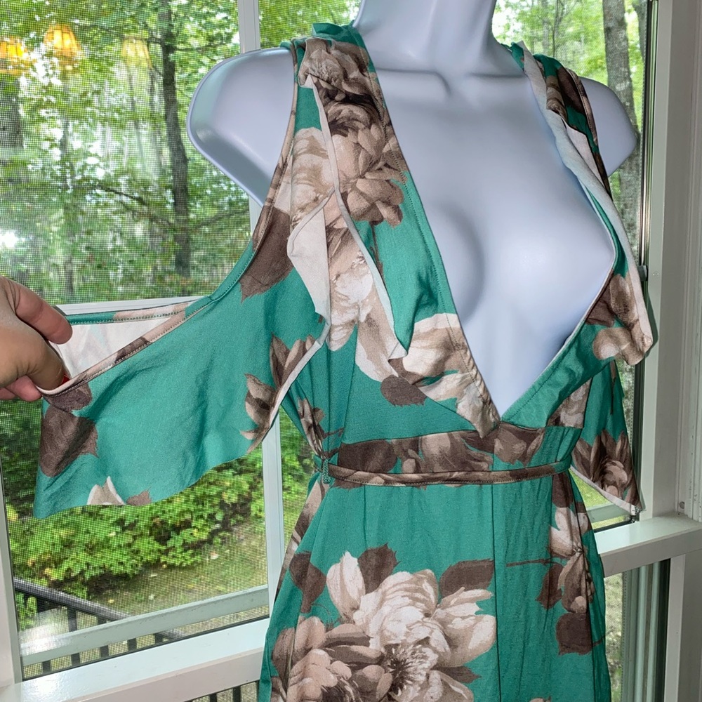 ASOS UK12/US 8 green floral dress